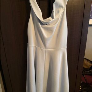 Baby blue Sleeveless Cowl Neck Sundress